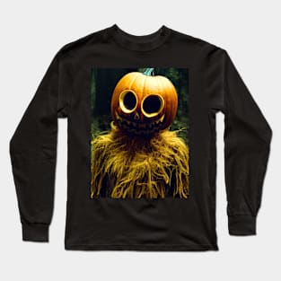 Stuffed Jackolantern Forest Digital Illustration Long Sleeve T-Shirt